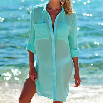 2020 metų Vasaros Moterų Paplūdimio Atostogų Tunikas maudymosi kostiumėlį Danga-ups Moteris, maudymosi Kostiumėliai, Paplūdimio Padengti iki Paplūdimio Mini Suknelė Saida de Praia