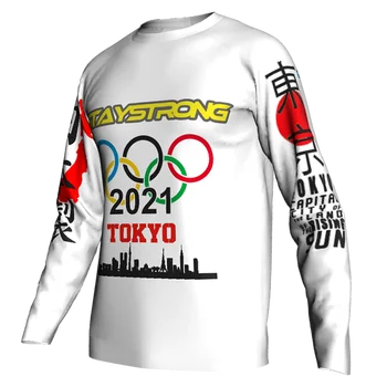 2021 Dizaino Tokijo Japonijos Žaidimų Dviračių Džersis Mtb Marškinėliai Sporto Kalnų T-shirt Motokroso Mx Kalnų Dviratį Juodai balti Drabužiai