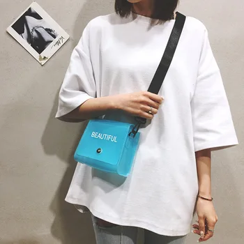 2021 korėjos Versija Candy Spalva Skaidri Mini Želė maišelį Pečių maišą Moterų Crossbody Krepšys Moterims Moteriški Bolsa Rankinės Vasaros