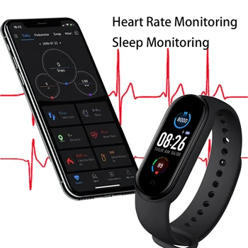 2021 M5 Smart Watch Vyrų, Moterų Širdies ritmo Monitorius Kraujo Spaudimas Fitness Tracker Smartwatch Sporto Apyrankė Xiaomi 