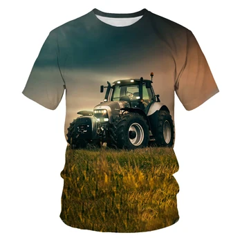 2021 naujas super dydžio 3D spausdinimo automobilių traktoriaus T-marškinėliai vyrams, atsitiktinis streetwear berniukas, t-marškinėliai, vyriški marškinėliai viršuje, vyriški drabužiai