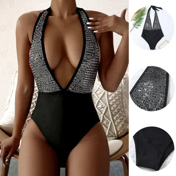 2021 Naujas vientisi maudymosi kostiumėlį, Seksuali Moteris China Bikini maudymosi Kostiumėliai, Aukso Tvarstis Nėrinių, Push-up Monokini Brazilijos Backless Paplūdimio