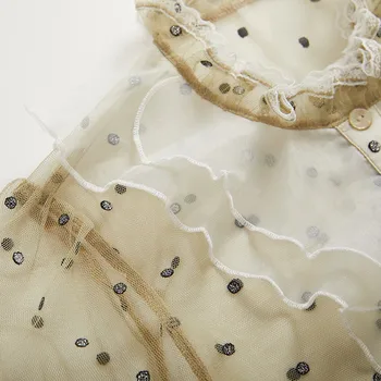 2021 Naujus Mot. Suknelė, Viršuje retro Pynimas ausies mažas stovėti apykaklės trimitas ilgomis rankovėmis moteriški marškinėliai