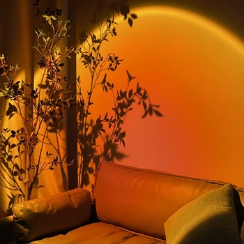 2021 Saulėlydžio Lempa Projektoriui Vaivorykštė Atmosfera LED Nakties Šviesos Namuose Miegamasis USB Lempa Gyventi Kambaryje, Fotografijos Nuotrauka Sienų Apdaila