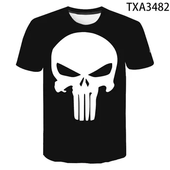 2021 Vasaros Punisher 3D marškinėliai Vyrams, Moterims, Vaikams Laisvalaikio Mada Streetwear Berniukas Mergaitė Vaikai Atspausdintas T-shirt Kietas Viršūnes Tee110/6XL