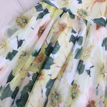 2021 Vasaros top prabangos prekės klasikinis šilko, medvilnės gėlių mergaičių suknelė Y