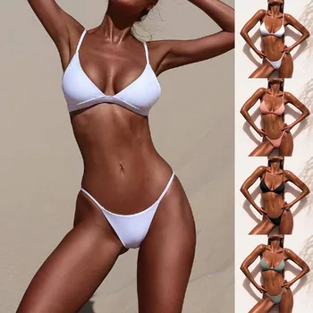 2021New Seksualių Moterų Bikini komplektas Push Up maudymosi Kostiumėliai, Kietas Paplūdimio Maudymosi Kostiumą, Thong maudymosi kostiumėlį Mados Kostiumą Femme Bikini Plaukti Kostiumas rinkinys