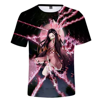 2021Summer naujausias populiarus anime Demon Slayer Ašmenimis skaitmeninis spausdinimas 3D tendencija atsitiktinis trumpas rankovėmis T-shirt110/6XL
