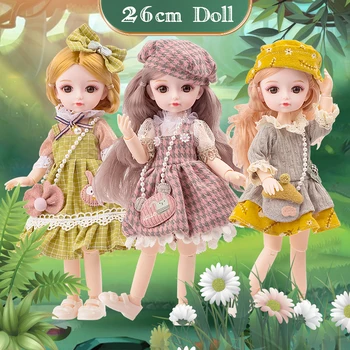 26cm 10 Colių Bjd Doll Žaislai Suknelė Maišelį Skrybėlę 13 Kamuolys, Šlifuota Žaisti Namuose 