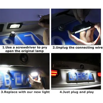 2VNT 18 LED Klaidų Licenciją Plokštelės Šviesos Žibintas, Skirtas Audi A3 A4 A6 A8 B6 B7 Q7