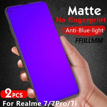 2vnt/daug Kovos su Mėlyna Šviesa Grūdintas Stiklas Realme 7 Pro 7i C17 Matinis Ekrano apsaugos KOLEGA Realme 7 Pro Apsauginį Stiklą