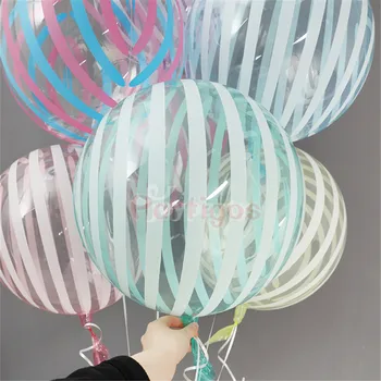 2vnt Naujos Krištolo Dryžuotas Burbulas balionai 18inch Skaidrus Burbulas balioną Už Vestuvių baby shower Gimtadienio Apdaila
