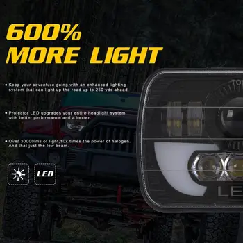 30,000 LM 7x6/ 5x7 colių 300W LED Žibintų Stačiakampio formos Hi-Lo Lengvųjų Automobilių Sunkvežimių VISUREIGIS EV-SPT LED