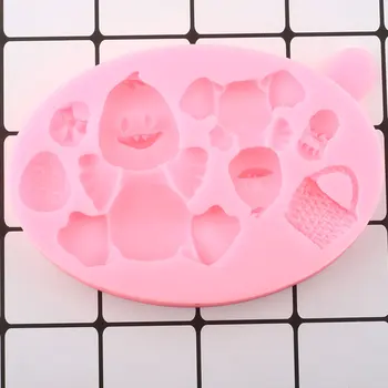 3D Antis Silikono Formos Gyvūnų Kiaušinių Cupcake Topper Minkštas Pelėsis 