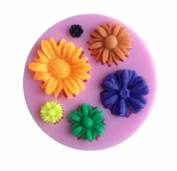 3D Gėlių Silikono Formos Minkštas Tortas Dekoravimo Šokolado Sugarcraft Pelėsių 