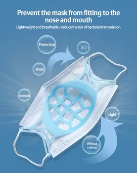 3D Nagų Kaukė Paramos Kvėpavimo Padėti Padėti Kaukė Vidinės Pagalvėlės Laikiklis Maisto kokybės Silikono Kaukė Turėtojas Kvėpuojantis Vožtuvas Reikmenys