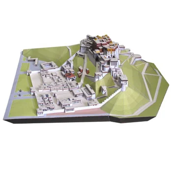3D puzzle popieriaus pastato modelis žaislas pasaulyje didžiosios architektūra, Potala Lasa Tibeto XiZang Kinija rankų darbo
