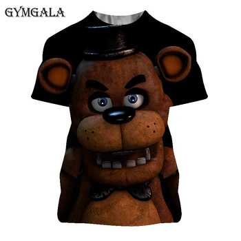 3D Spausdinimo Penkias Naktis Freddy vyriški T-shirt FNAF Lady Bonnie marškinėliai Vasaros Atsitiktinis Marškinėliai Fredis Fazbear Sesuo Tees Vaikams