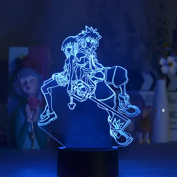3D Žaidimo Veikėjas Lempos Kingdom Hearts Vaikai Miegamojo Apšvietimo LED Lempa Bedchamb Apdailos Liesti Jutiklis 16 Spalvų naktinė lempa