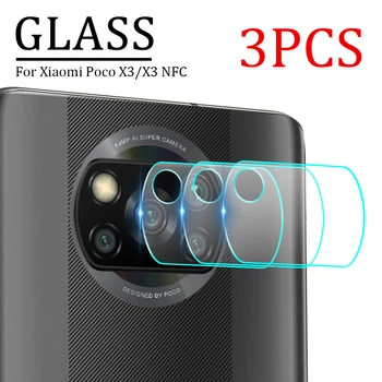 3pcs vaizdo Kameros Apsauginė Stiklo Xiaomi Poco X3 NFC M3 Stiklo Len Ekrano apsaugos Xiaomi Mi 10 10T 10 Pastaba Pro Ultra Lite