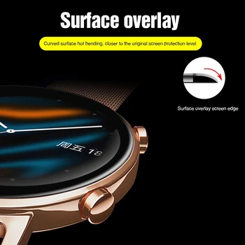 5vnt Minkštas Pluošto Apsauginė Plėvelė Huawei Žiūrėti GT 2 E GT2 46 42mm GT2E Lenktas Smartwatch Pilnas draudimas Screen Protector, Ne Stiklas