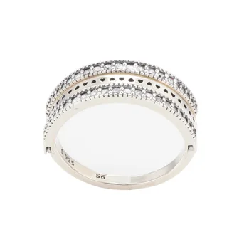 925 Sterling Silverpandora Žiedas Grįžtamasis Širdis Su Crystal Žiedą, Moterims Vestuves Dovanų Bižuterijos