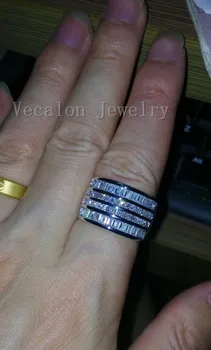 Amžinybės 925 sterlingas sidabro Lab Diamond cz Žiedas Žada Dalyvavimas Vestuvių juostoje Žiedai, Moterų, vyrų, Šaliai, Papuošalai, Dovana