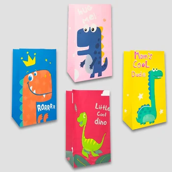 Animacinių filmų Dinozaurų Saldainių Maišą, tiek Atvėsti Dino Porpcorn Maišelį Kriokimas Džiunglių Desertas Kraft Paper Bag 1 Dinozaurų Temą Parti Dovanų Maišelis