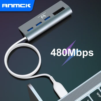Anmck 5 Port USB 2.0 Hub su SD Kortelės Skaitytuvu Nešiojamųjų kompiuterių 