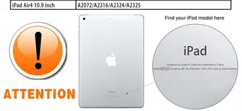 Apple IPad Air4 10.9 2020 M Pure Black PU Odos Anti-rudenį ir Anti-Dulkių Tablet Galinį Dangtelį Minkštas Stovėti Atveju+Nemokamas Stylus