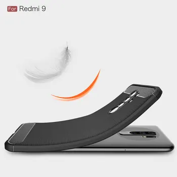 Atsparus smūgiams, Anglies Pluošto Telefoną Atveju Xiaomi Redmi Pastaba K20 4 4X 5 6A 7A 6 7 9T Pro Plus Poco TPU Minkštas apsauginis Dangtis