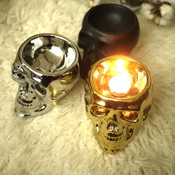 Aukso Kaukolė Žvakių Laikiklis, Sidabro Juodosios Keramikos Turėtojo Asmenybę Amatų Šalies Baras