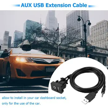 Automobilio galiniu langu 3,5 mm USB prailginimo Kabelis Puikiai Metalo Gamybos Technologija Skydelis AUX Įvesties Lizdas 