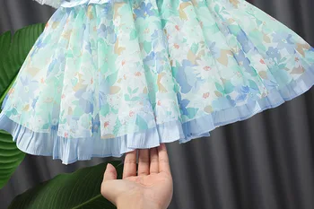 Baby Girls Lolita Princess Printed Dress Vaikams Baby Kūdikiams trumpomis rankovėmis Suknelė Vaikai