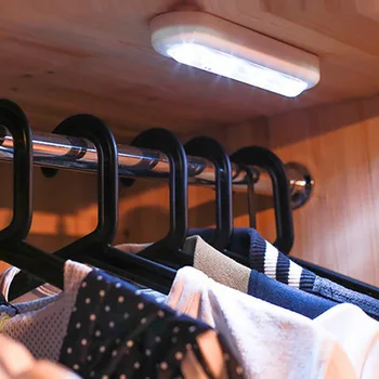 Bakstelėkite Spinta lengvo Prisilietimo Jutiklis LED Naktinis Apšvietimas Spinta Laiptų Garažas Klijuoti Ant Lempos Virtuvės Spintelė Lempa, drabužių Spinta