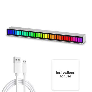 Balso Garso Valdymo RGB Garso Spektro Indikatorius, Advokatų Automobilių 32 Bitų Muzikos Lygio Indikatorius Aliuminio Juosta Balso Garso Kontrolė Garso