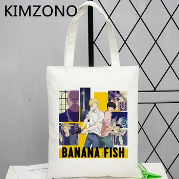 Bananų Žuvų pirkinių krepšys bakalėjos bolsa shopper tote rankinė, ekologinio maišą nešti sulankstomas bolsas reutilizables sacolas