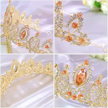Baroko Prabanga Kristalų Bridal Crown Rožančiai Šviesos Aukso Diadem Rožančiai Moterų Nuotaka Vestuvių Plaukų Aksesuarai