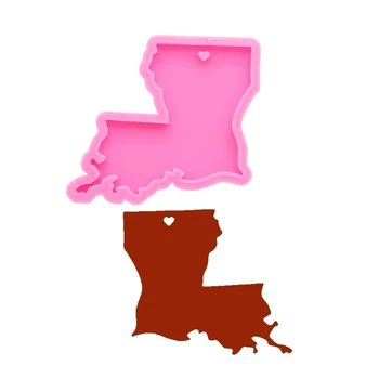 Blizga keychains JAV Šiaurės Luizianos valstijos žemėlapis Silikono Formos 