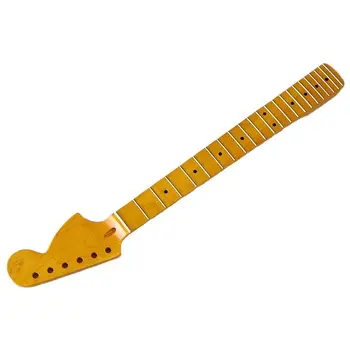 Blizgančios geltonas 6 styginiai elektrinė gitara neck 22 skirsniai visą Kanados klevo didelis galvos ST gitaros kaklo