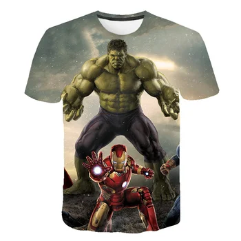 Boys & Girls Cartoon Super-Herojus Hulk T-shirt Vaikams Spausdinti Spiderman Marškinėliai Berniukams, Vaikų Vasaros trumpomis Rankovėmis T-shirt Drabužiai