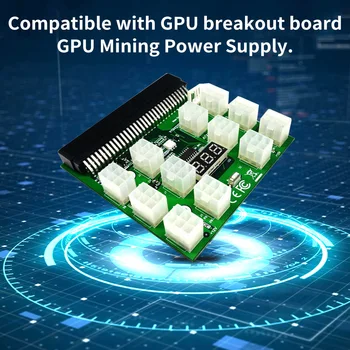 Breakout Valdybos Adapteris Serverio Maitinimo šaltinis HP 1200W 750W PSU, GPU Kasybos 12/17 Uosto 6Pin Jungtis PCI-E Išvesties Modulis