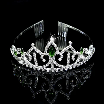 Carddoor Crystal Crown Sidabro Padengtą Kalnų Krištolas Princesė Nuotakos Šukuosena, Panele, Mergina Vestuvių Puotą Dovana, Plaukų Papuošalai