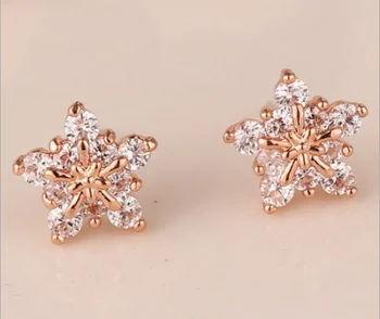 Chandler Super blizgučiai kristalų cirkonis auskarai snaigės penkerių-pažymėjo žvaigždutė auskarai moterų auskarai visą deimantų papuošalai