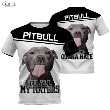 CLOOCL Gyvūnų Pitbull Į Haters 3D Atspausdintas T Shirt Mens Harajuku Vasaros trumpomis Rankovėmis Gatvės Atsitiktinis Unisex marškinėliai Lašas Laivybos