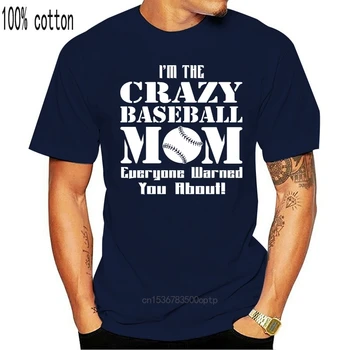 Crazy Beisbolo Mama, T-Shirt Motinos Diena Dovana, Juokinga Komandos Žaidėjas Mados 2019 Įgulos Kaklo Trumpas Rankovėmis Atsitiktinis Tee Marškinėliai