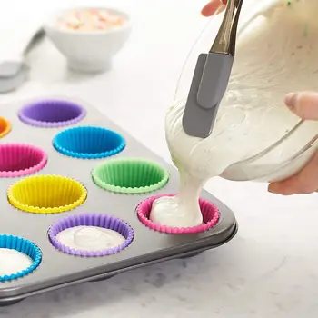 Daugkartinio naudojimo Silikoninės Keksiukų Lauke Torto Formą Kepimo Virimo Įrankis Apvalus Spiralinis Taurės Cupcake Virtuvės Bakeware Maker (PASIDARYK pats Tortas Dekoravimo