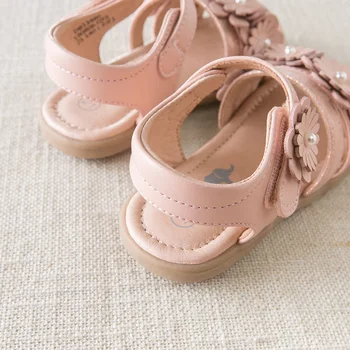 DB13466 Dave Bella vasaros kūdikių mergaičių mados sandalai naujas gimęs kūdikis, batai, sandalai gėlių appliques batai