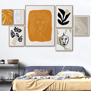 Derliaus Abstrakčiai Matisse Linija Pav Minimalistinio Europoje Drobės Tapybos Plakatus Spausdina Sienos Menas Nuotraukas Kambarį Namų Dekoro