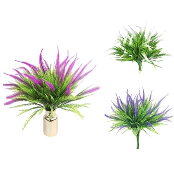 Dirbtinis Anti-Ultravioletinių Gėlių Lauko Netikrą Tropinių Gėlių, Augalų, Rudenį Lapų Ekologiško Plastiko Augalų 6PCS
